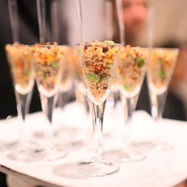 Quinoa Salad With Edemame Beans, Red And Orange Peppers, Corn, Craisins - 9X13